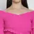 Thrilling Queen pink radiant women off-shoulder crop top