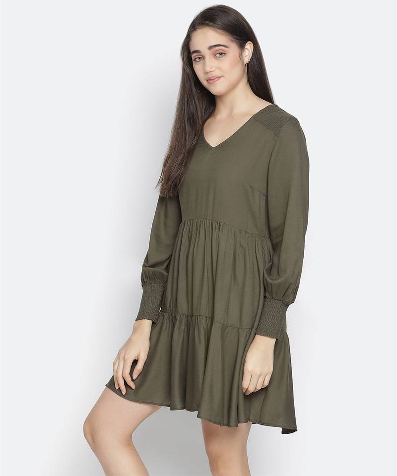 Mombo khaki colour starling women dress
