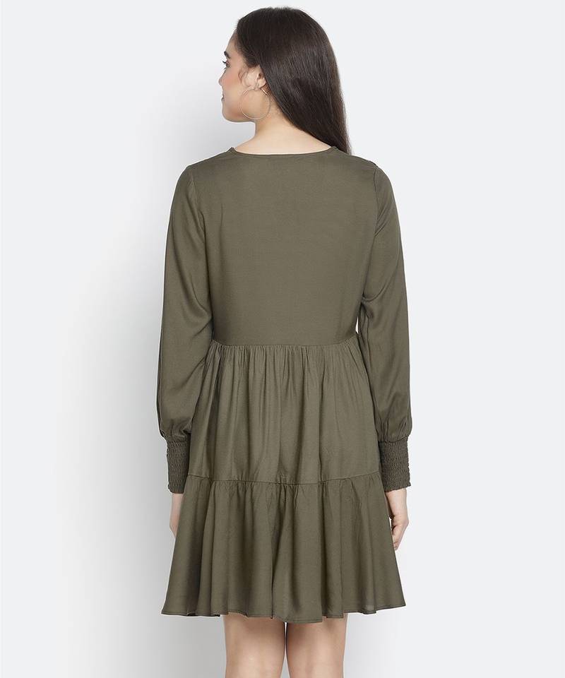 Mombo khaki colour starling women dress