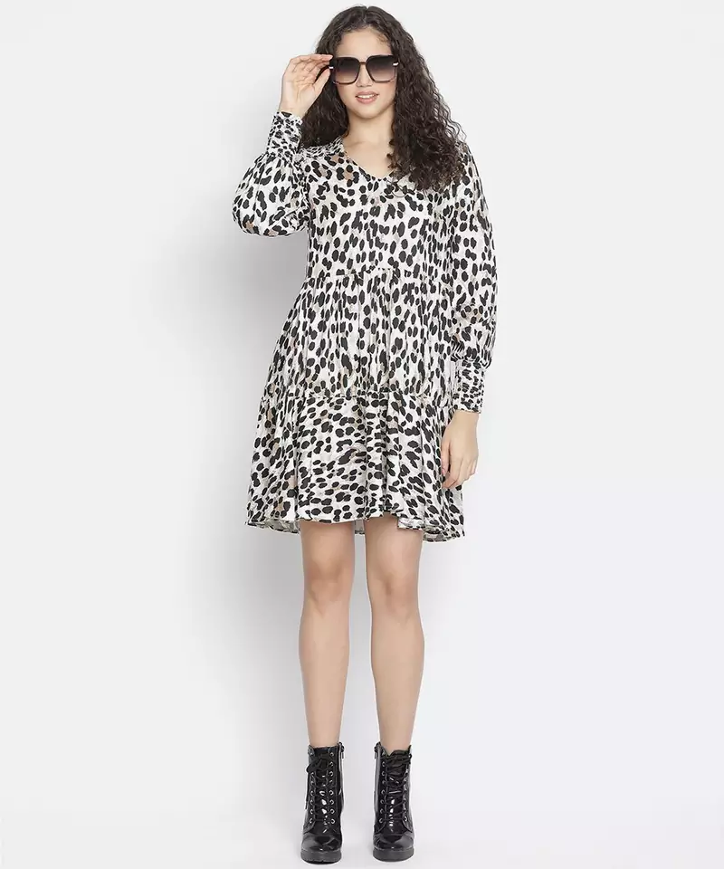 Scandlous animal print dazzling women dress