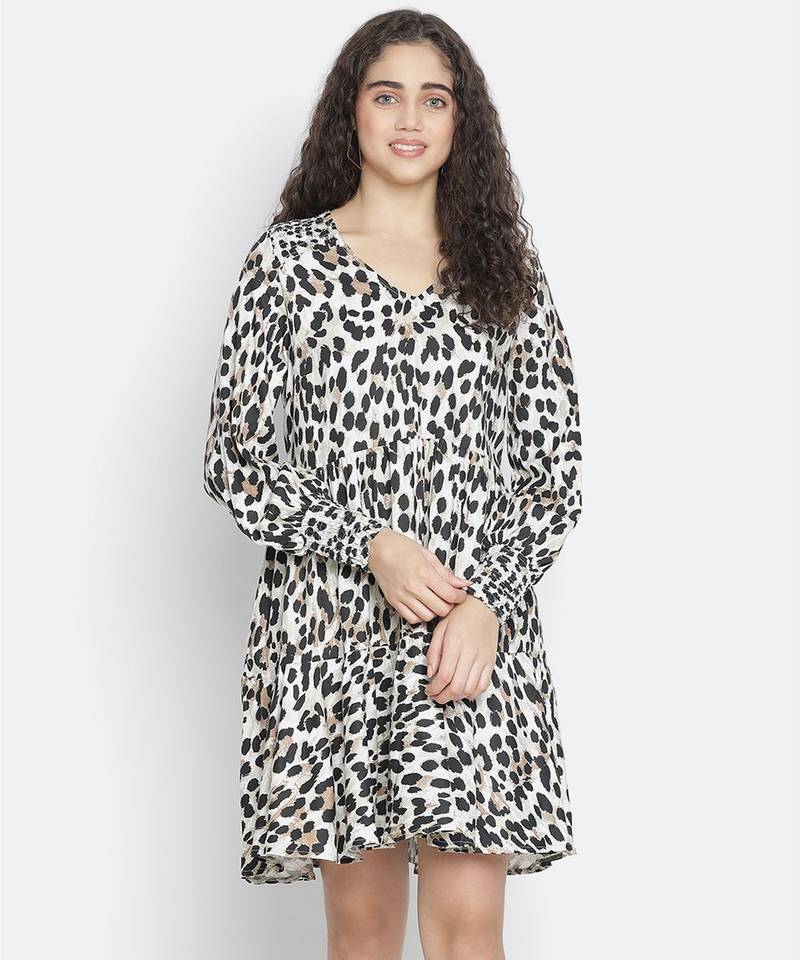 Scandlous animal print dazzling women dress
