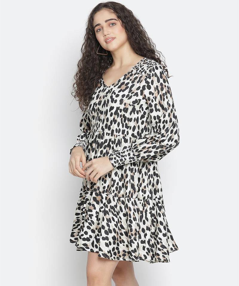 Scandlous animal print dazzling women dress