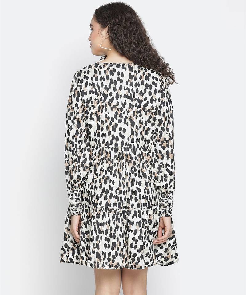 Scandlous animal print dazzling women dress