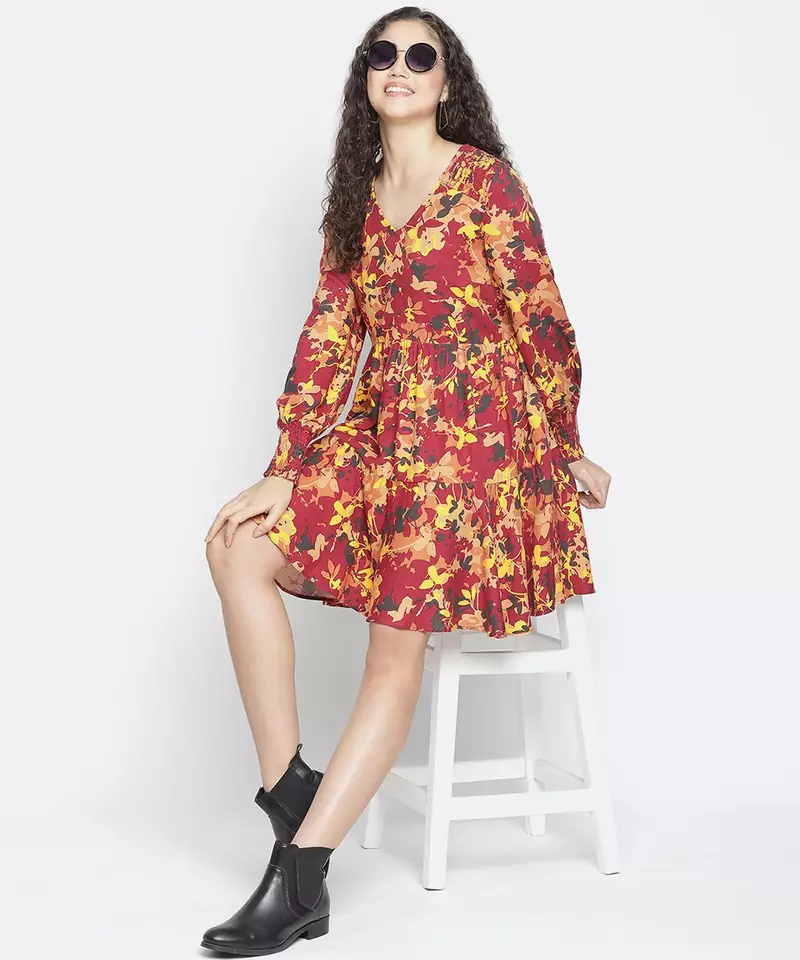 Winds of flower trendy women dress