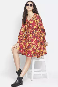 Winds of flower trendy women dress