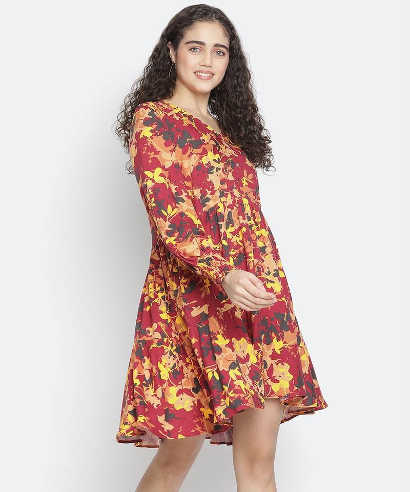 Winds of flower trendy women dress