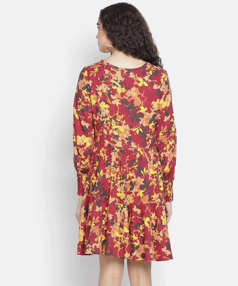 Winds of flower trendy women dress