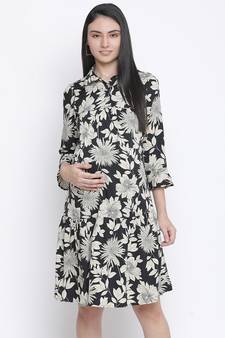 Aroma floral print maternity dress
