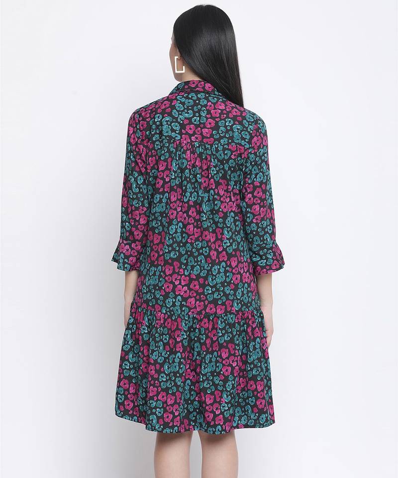 Lights of color floral print maternity dress