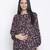 Treasure black floral print maternity top