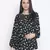 Jubiliant black floral print maternity top