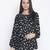 Jubiliant black floral print maternity top