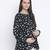 Jubiliant black floral print maternity top