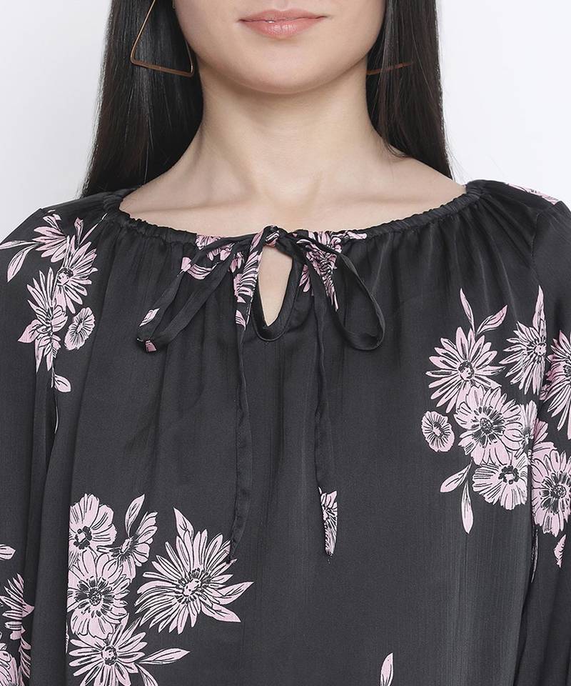 Thrilled black floral print maternity top