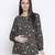 Elevated black floral print maternity top