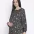 Elevated black floral print maternity top