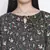 Elevated black floral print maternity top