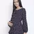 Shining blue polka print maternity  top