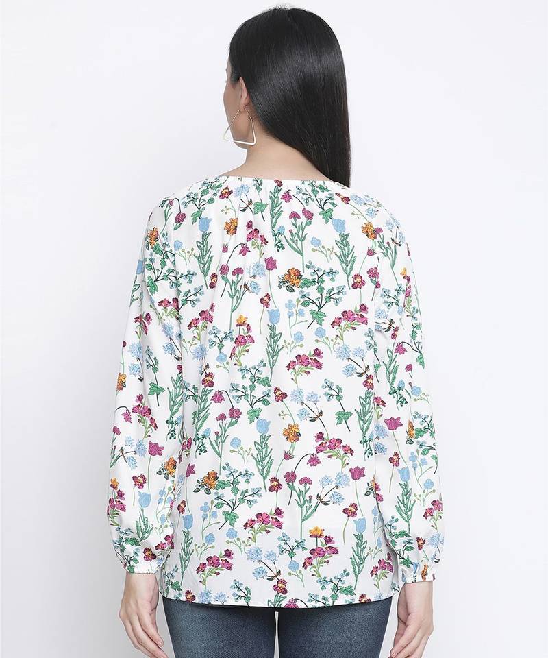 Ecstatic white floral print maternity top