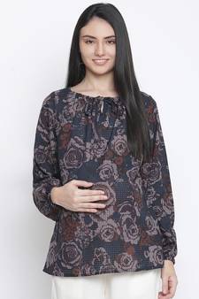 Jerry Black floral print maternity top