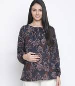 Jerry Black floral print maternity top