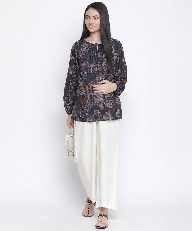 Jerry Black floral print maternity top
