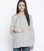 Stripes white color maternity top