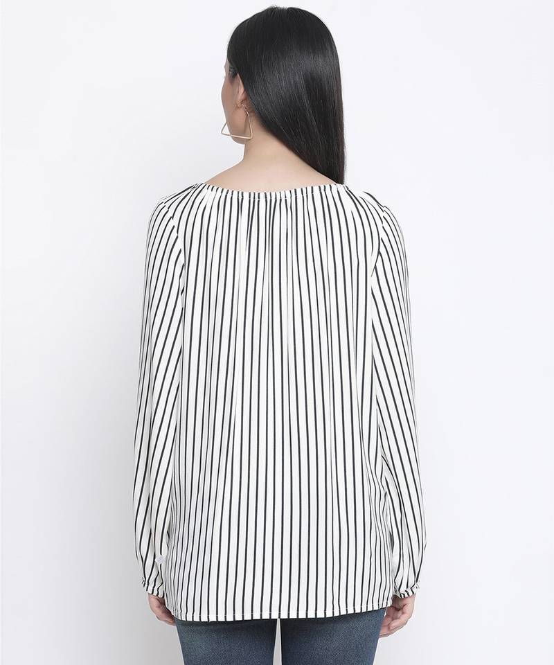 Stripes white color maternity top