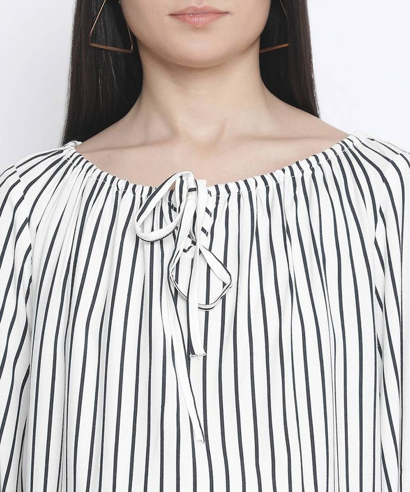 Stripes white color maternity top