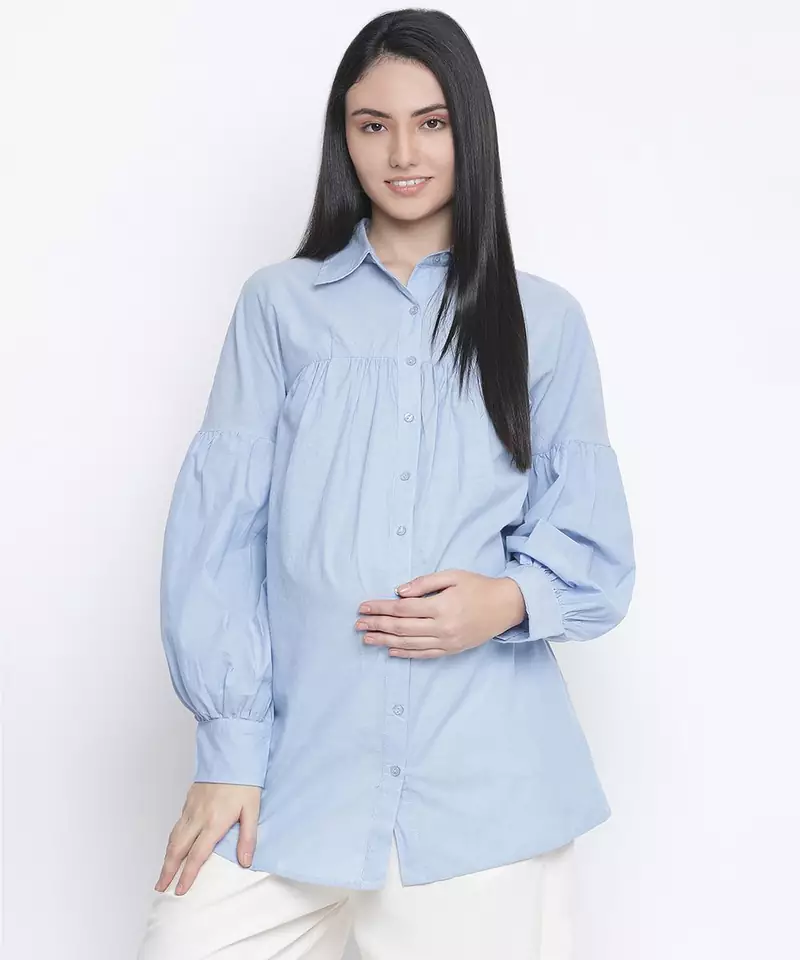 Glowing Blue materity shirt