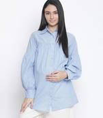 Glowing Blue materity shirt