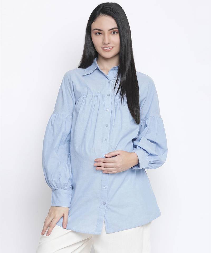 Glowing Blue materity shirt