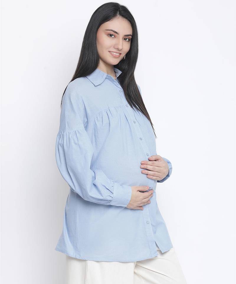 Glowing Blue materity shirt