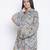 Silver Grey floral print maternity shirt
