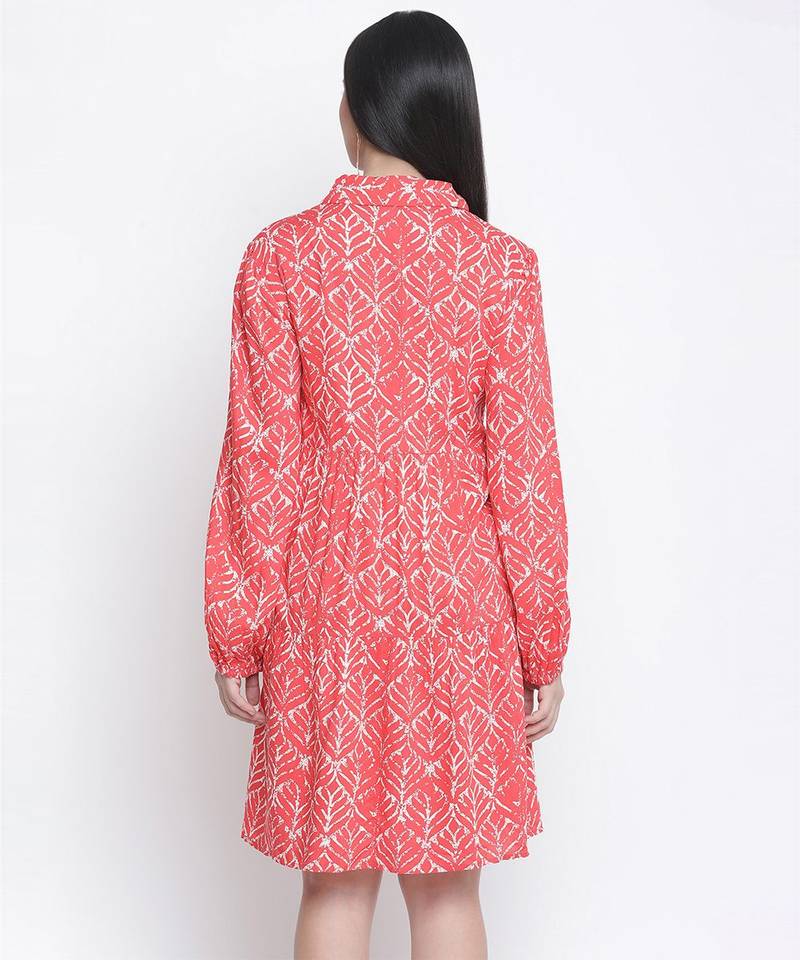 Crimson Red printed maternity dress