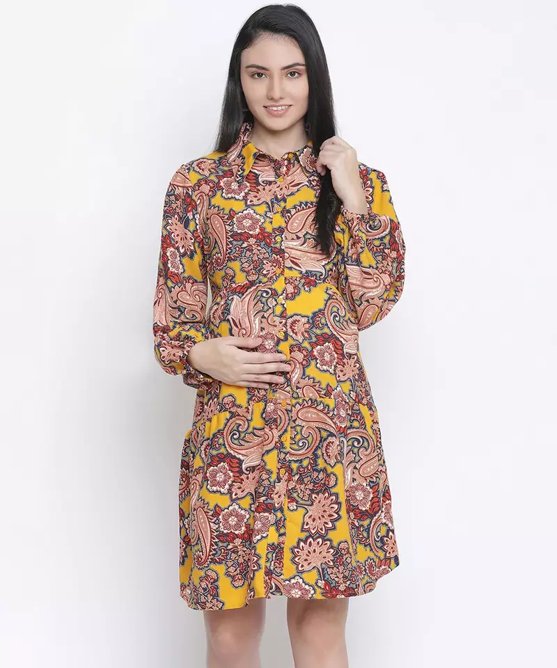 Beezy sunshine abstarct print maternity dress