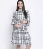 Elation checker print maternity dress