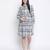 Elation checker print maternity dress