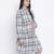 Elation checker print maternity dress