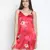 Brassing Pink satin print relaxed women nightwear dress