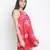 Brassing Pink satin print relaxed women nightwear dress