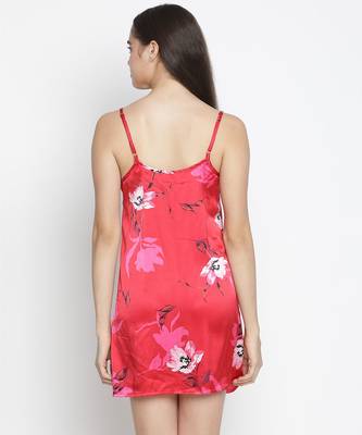 Brassing Pink satin print relaxed women nightwear dress 4