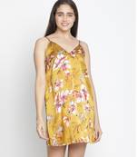 Aromatic satin print esay women nightwear dress