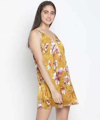 Aromatic satin print esay women nightwear dress 3