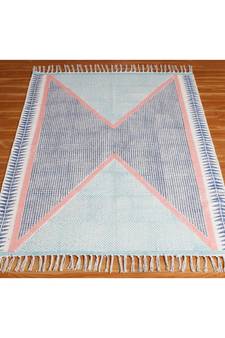 4x12 Ft Hand Block Printed Cotton Dhurrie Handmade Area Rug Morden Style