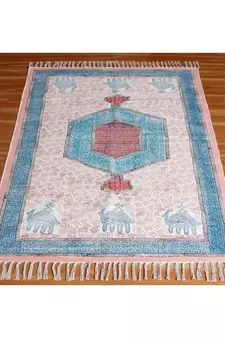 3x3 Ft Handmade Cotton Dhurrie Area Rugs Hand Block Printed Rug Outdoor Yoga Carpet Flatwoven