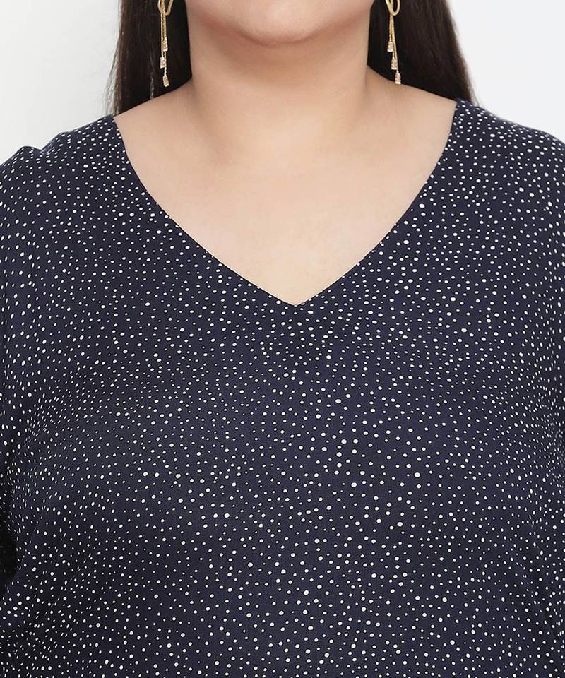 Dot print stylish plus size dress