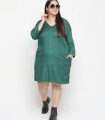 Heavenly Green printed plus size dress