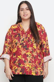 Winning multicolor floral printed plus size top