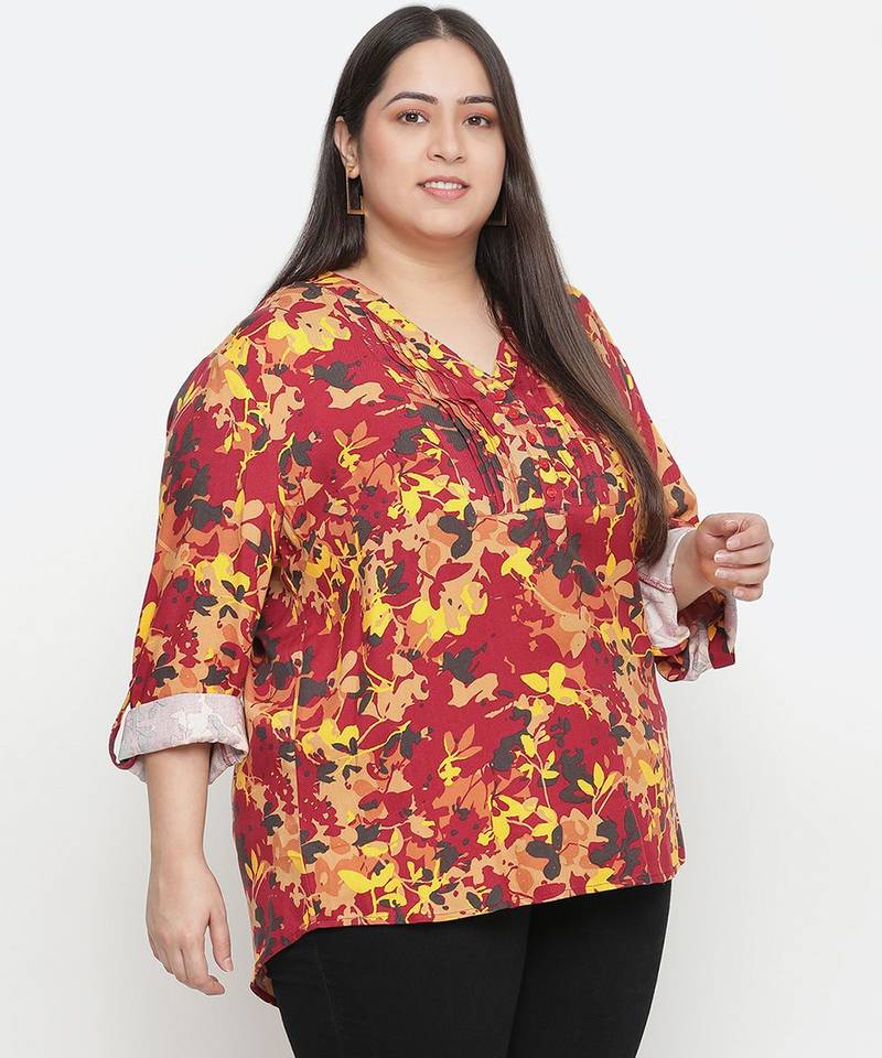 Winning multicolor floral printed plus size top